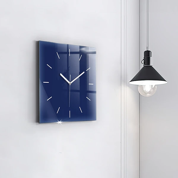 Wanduhr quadratisch mit motiv Marineblau