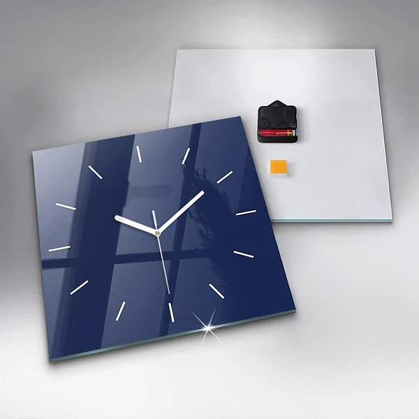 Wanduhr quadratisch mit motiv Marineblau