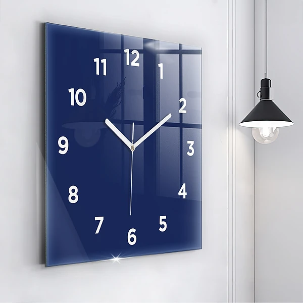 Wanduhr quadratisch mit motiv Marineblau
