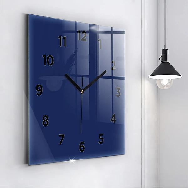 Wanduhr quadratisch mit motiv Marineblau