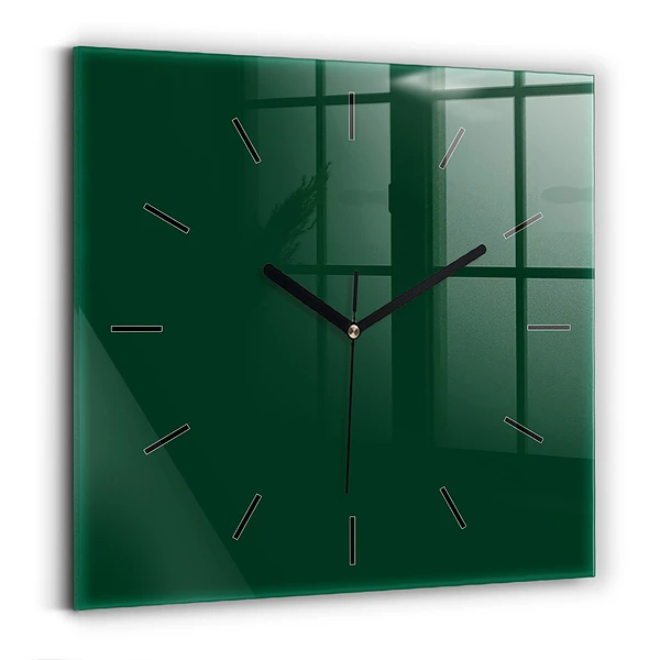 Wanduhr quadratisch Farbe Flasche grün
