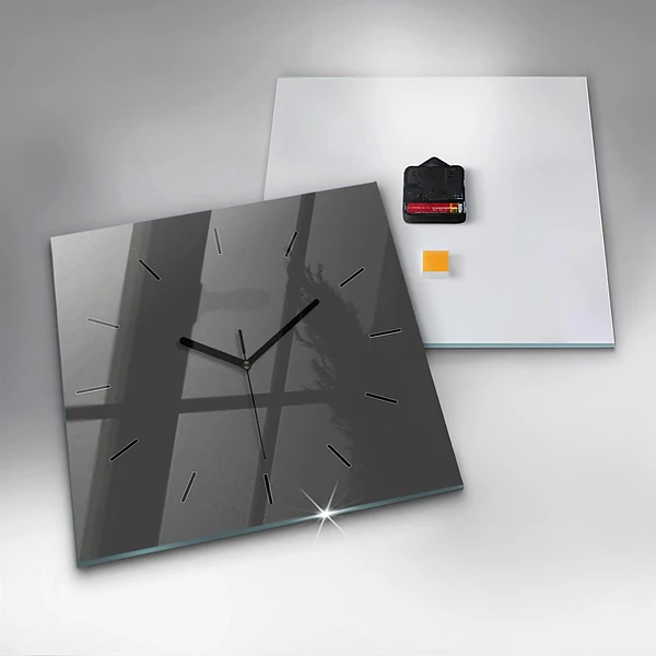 Wanduhr modern quadratisch Farbe Grau