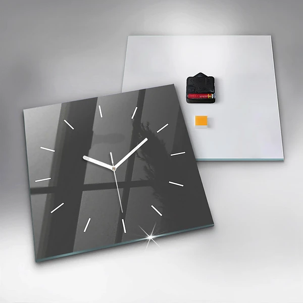 Wanduhr modern quadratisch Farbe Grau