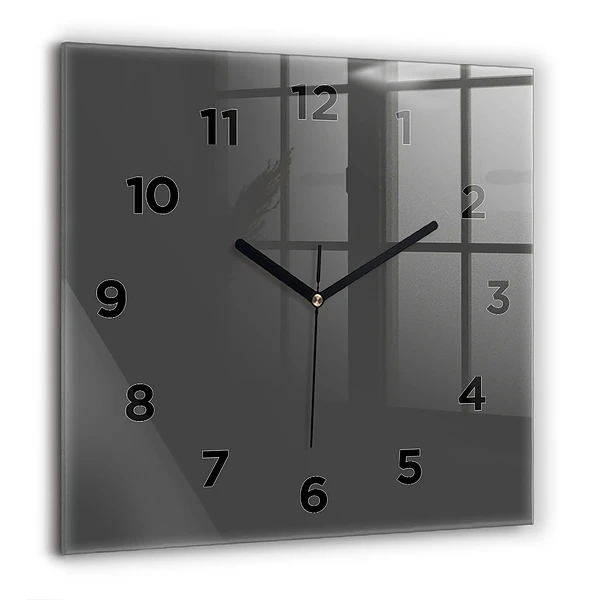 Wanduhr modern quadratisch Farbe Grau