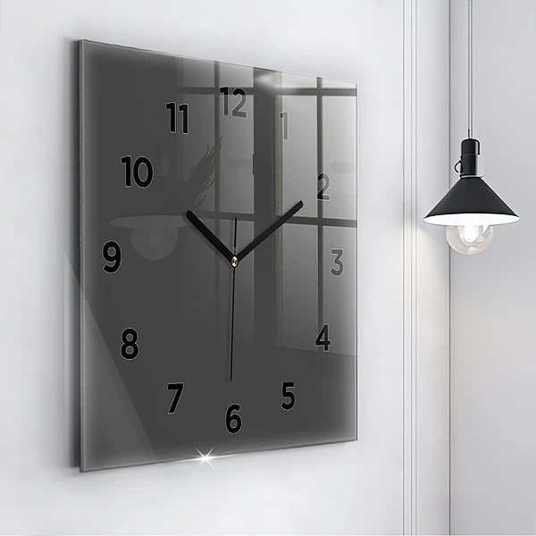 Wanduhr modern quadratisch Farbe Grau