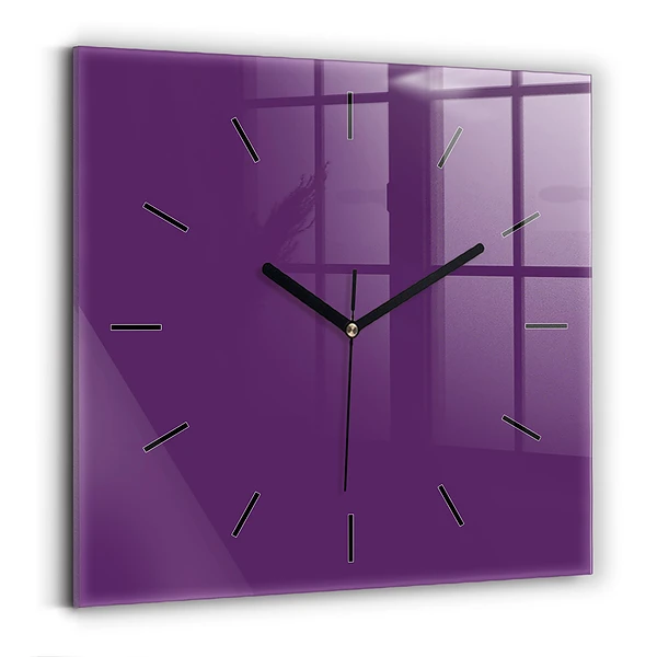 Wanduhr quadratisch mit motiv Farbe lila