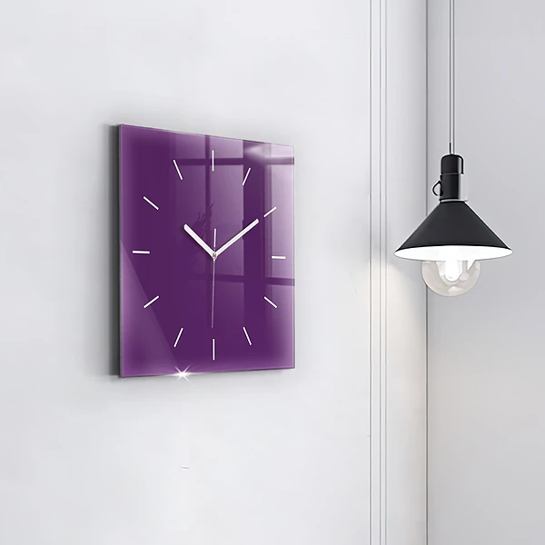Wanduhr quadratisch mit motiv Farbe lila