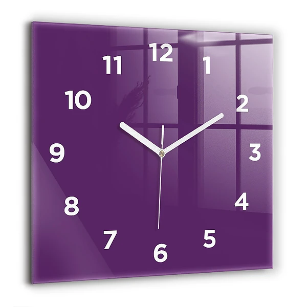 Wanduhr quadratisch mit motiv Farbe lila