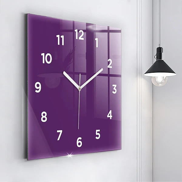Wanduhr quadratisch mit motiv Farbe lila