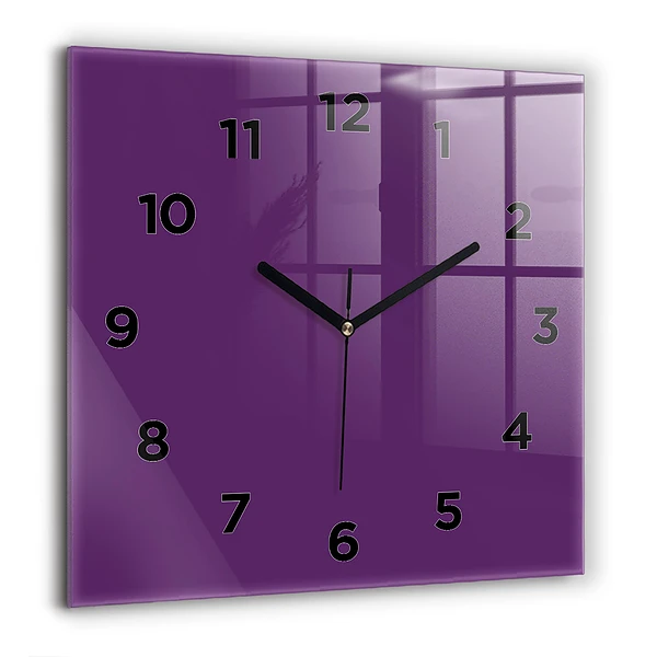 Wanduhr quadratisch mit motiv Farbe lila