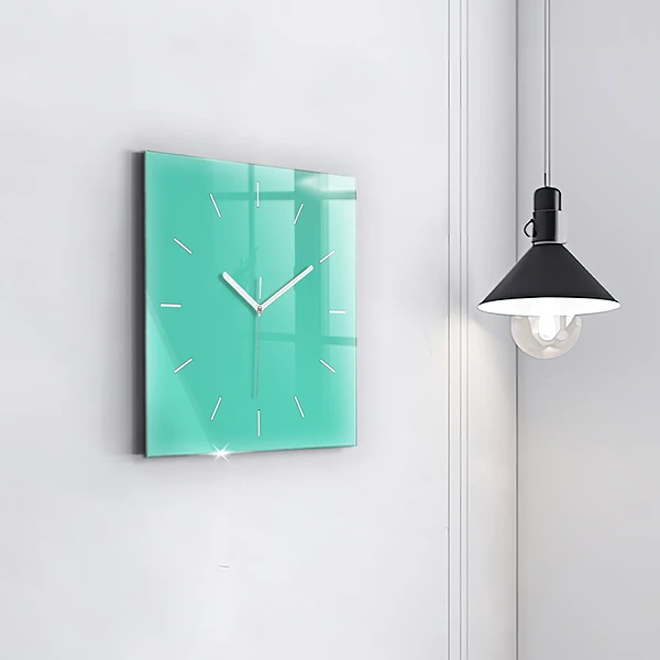 Wanduhr quadratisch Farbe Türkis