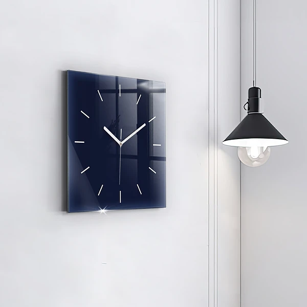 Wanduhr quadratisch mit motiv Farbe dunkelblau