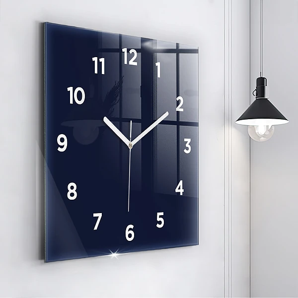 Wanduhr quadratisch mit motiv Farbe dunkelblau