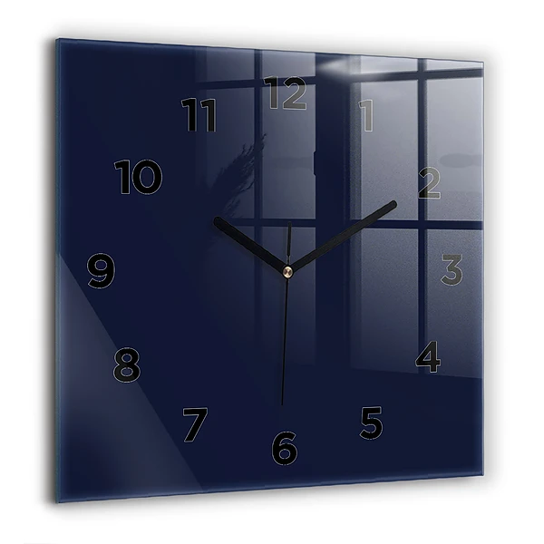 Wanduhr quadratisch mit motiv Farbe dunkelblau
