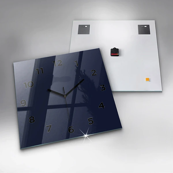 Wanduhr quadratisch mit motiv Farbe dunkelblau