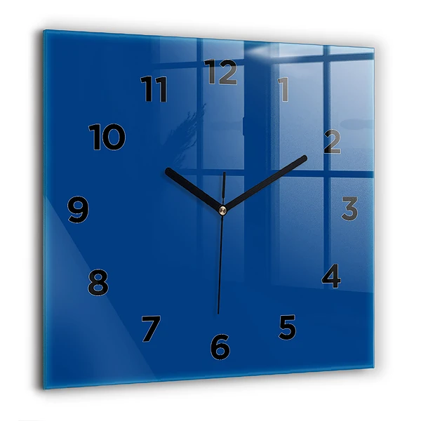 Wanduhr modern quadratisch Farbe blau