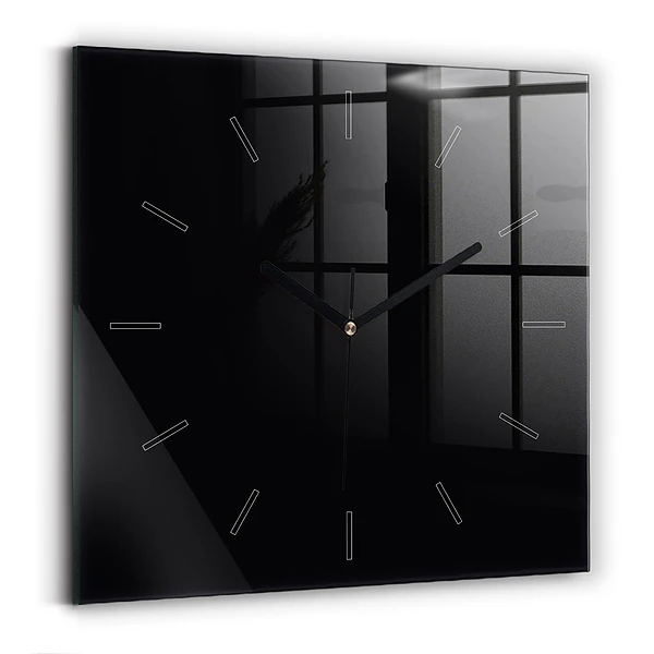 Wanduhr quadratisch Schwarz