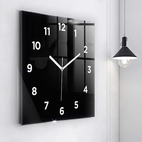 Wanduhr quadratisch Schwarz