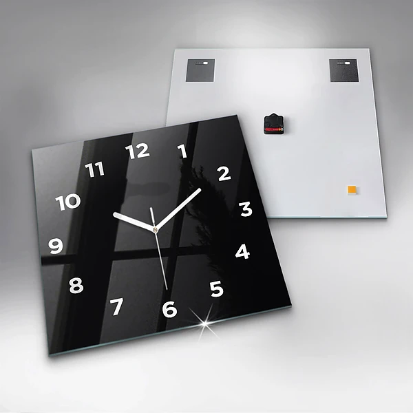 Wanduhr quadratisch Schwarz