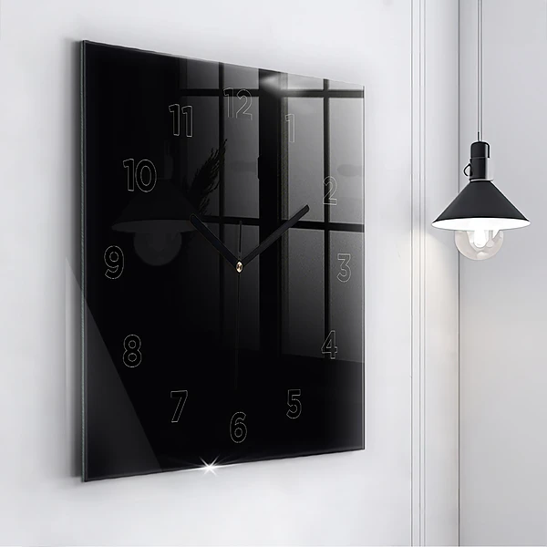Wanduhr quadratisch Schwarz