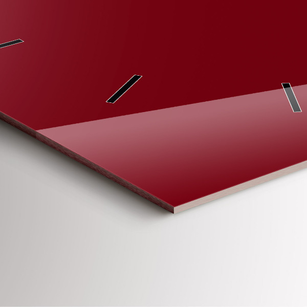 Wanduhr modern quadratisch Burgunderrot