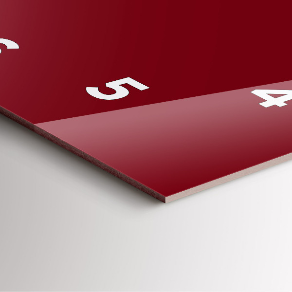 Wanduhr modern quadratisch Burgunderrot