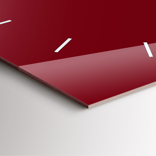 Wanduhr modern quadratisch Burgunderrot