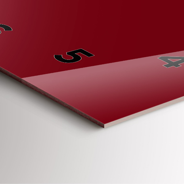 Wanduhr modern quadratisch Burgunderrot