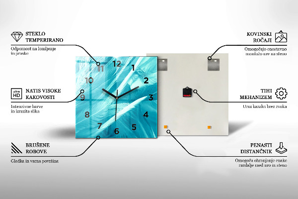 Wanduhr modern quadratisch Burgunderrot