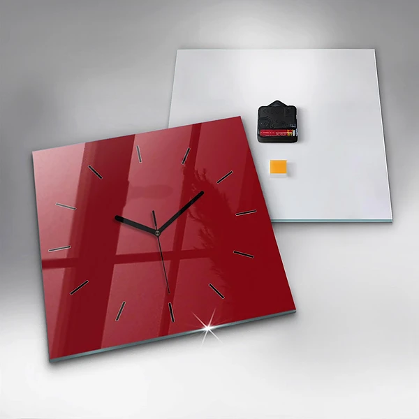 Wanduhr quadratisch mit motiv Die Farbe Rot