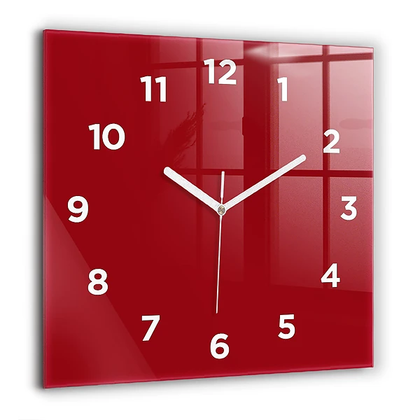 Wanduhr quadratisch mit motiv Die Farbe Rot