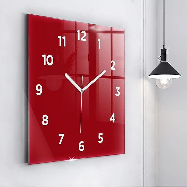 Wanduhr quadratisch mit motiv Die Farbe Rot