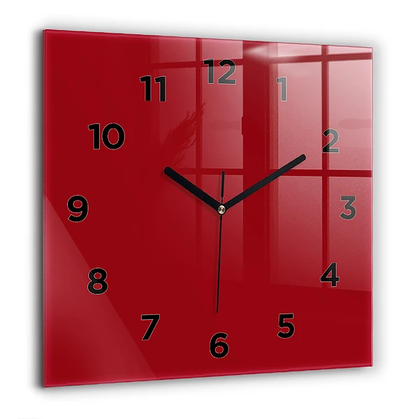 Wanduhr quadratisch mit motiv Die Farbe Rot