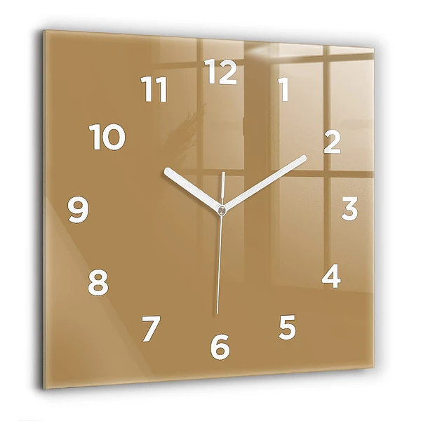 Wanduhr quadratisch Die Farbe Dunkelbeige