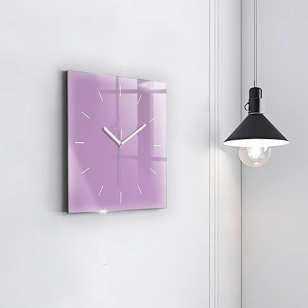 Wanduhr modern quadratisch Farbe Flieder