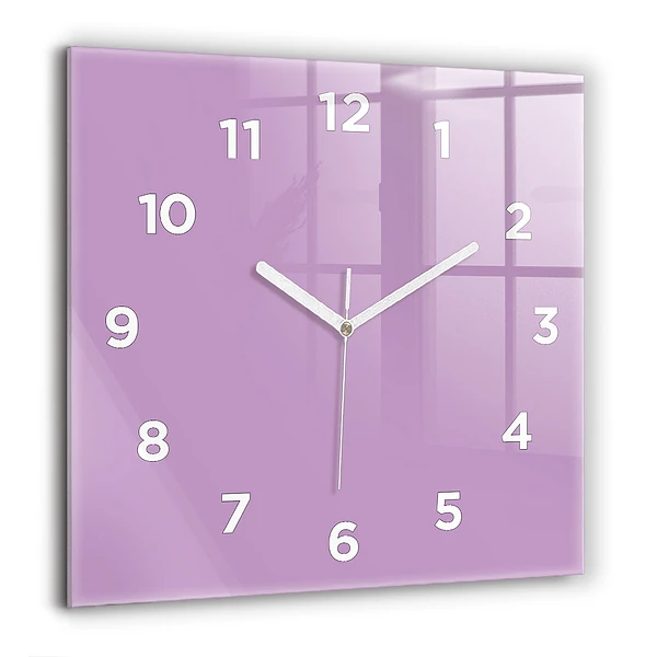 Wanduhr modern quadratisch Farbe Flieder