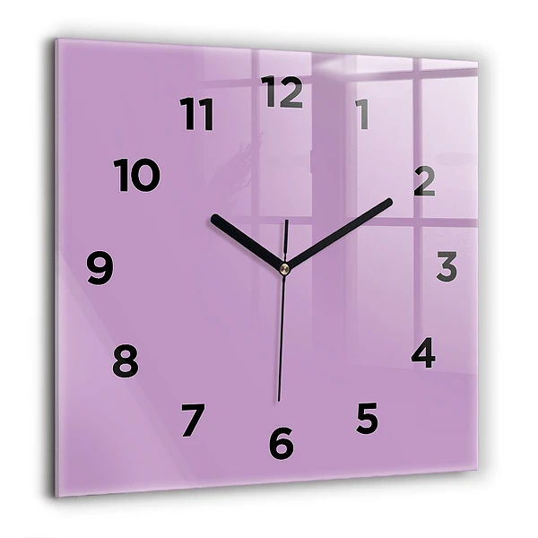 Wanduhr modern quadratisch Farbe Flieder