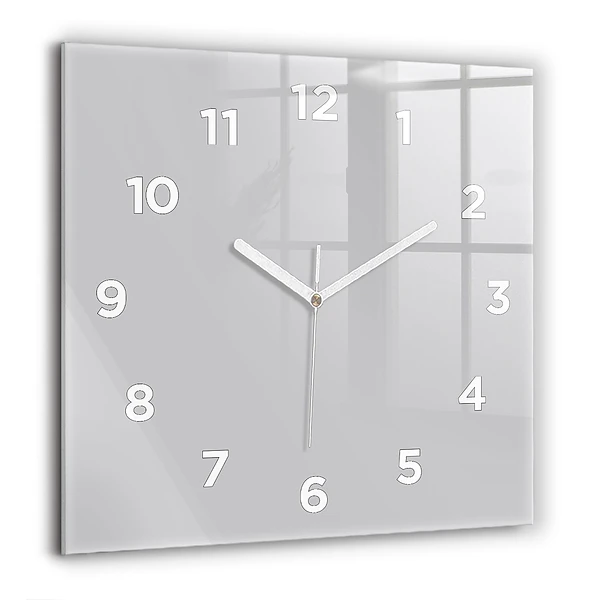 Wanduhr quadratisch mit motiv Farbe hellgrau
