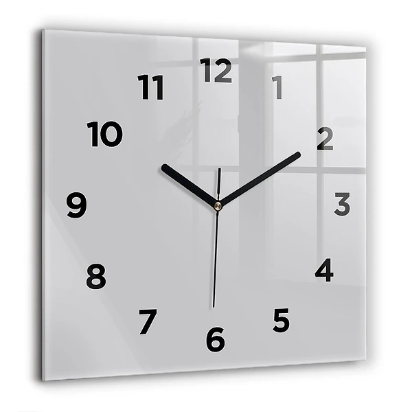 Wanduhr quadratisch mit motiv Farbe hellgrau