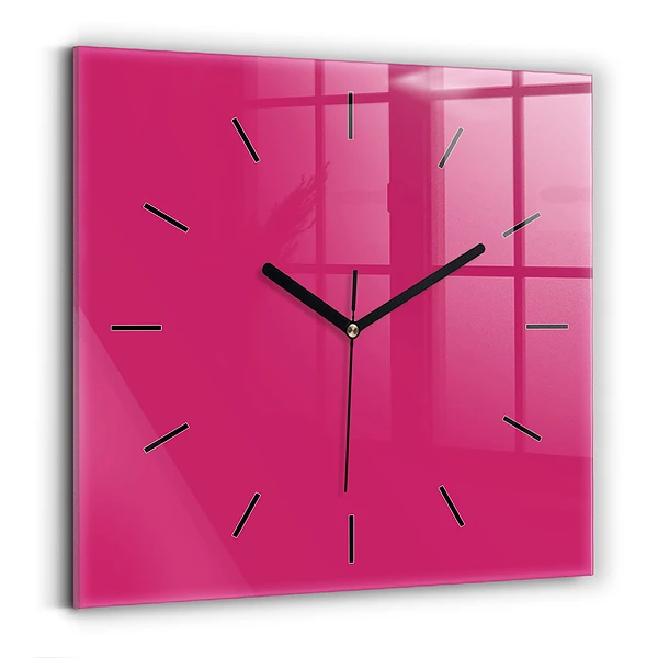 Wanduhr quadratisch Farbe kräftiges Rosa
