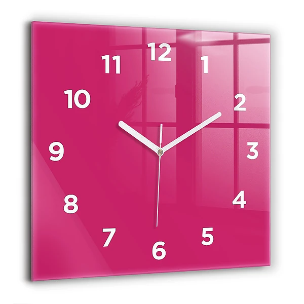 Wanduhr quadratisch Farbe kräftiges Rosa