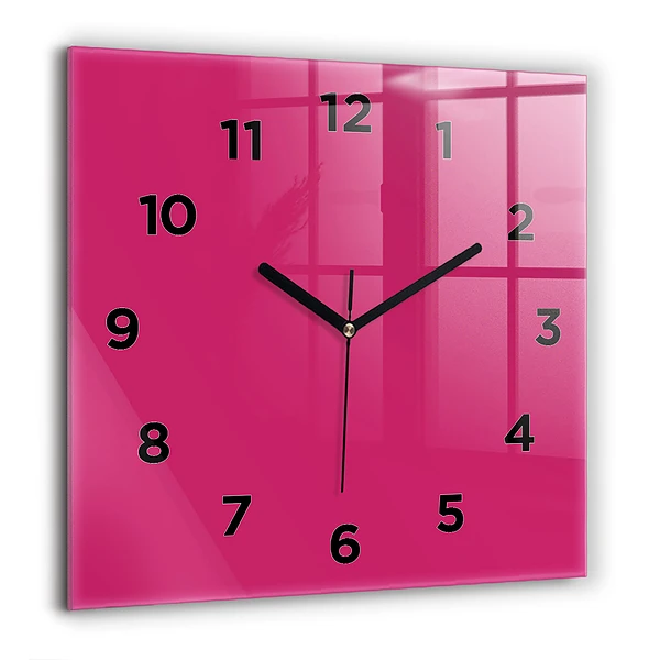 Wanduhr quadratisch Farbe kräftiges Rosa