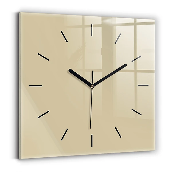 Wanduhr modern quadratisch Farbe beige