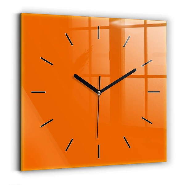 Wanduhr modern quadratisch Farbe orange