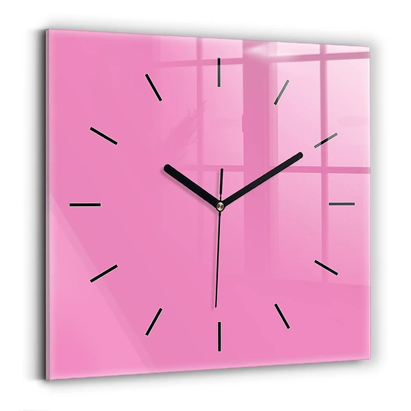 Wanduhr quadratisch mit motiv Farbe rosa