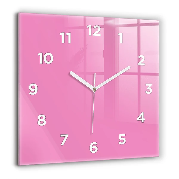 Wanduhr quadratisch mit motiv Farbe rosa