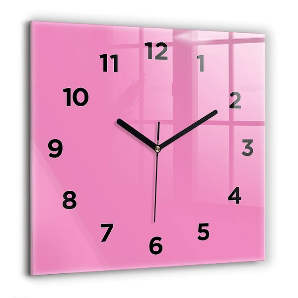 Wanduhr quadratisch mit motiv Farbe rosa