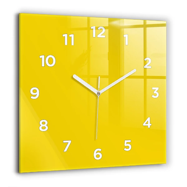 Wanduhr quadratisch Farbe hellgelb