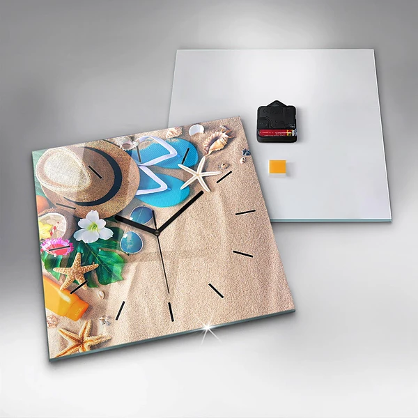 Wanduhr quadratisch mit motiv Ferien-Accessoires