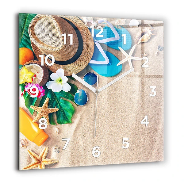 Wanduhr quadratisch mit motiv Ferien-Accessoires